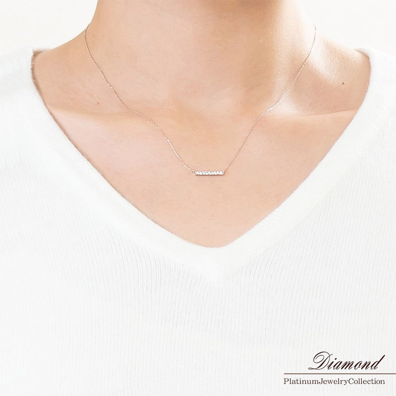 Pt900 ダイヤモンド バーネックレス_05