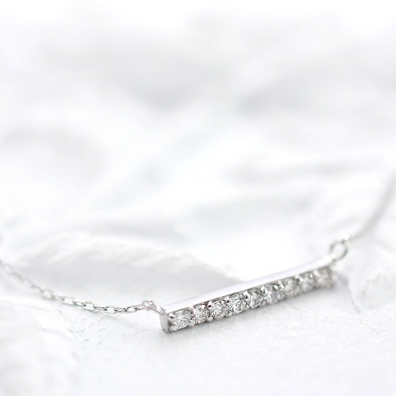 Pt900 ダイヤモンド バーネックレス_09