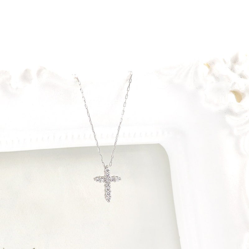 Pt950 クロスモチーフ ダイヤモンドネックレス_02