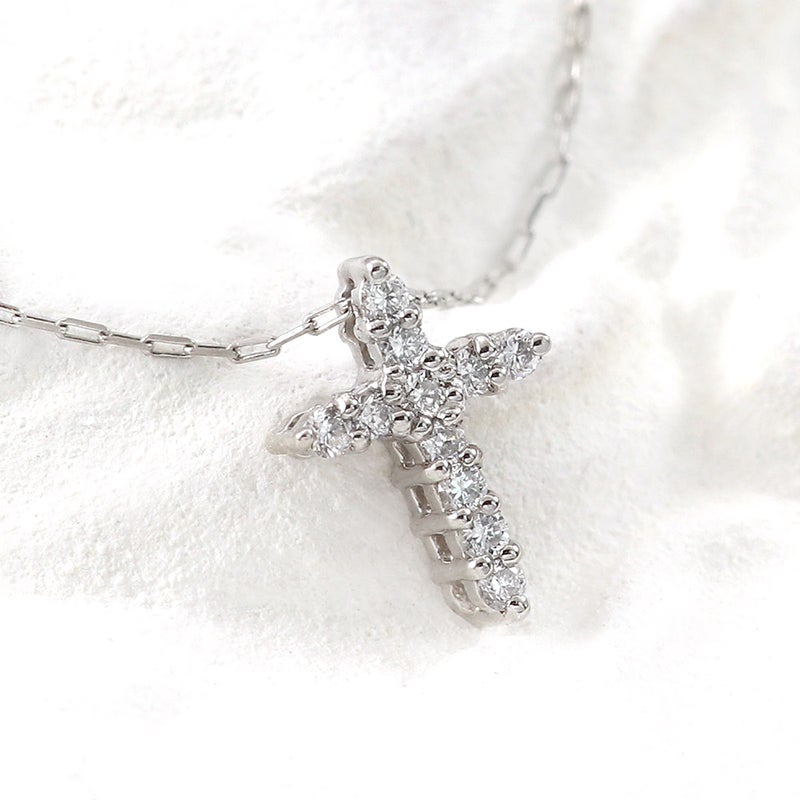 Pt950 クロスモチーフ ダイヤモンドネックレス_09