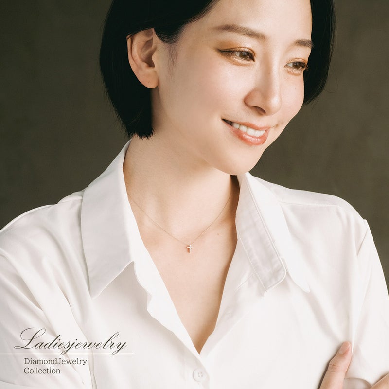 Pt950 クロスモチーフ ダイヤモンドネックレス_12