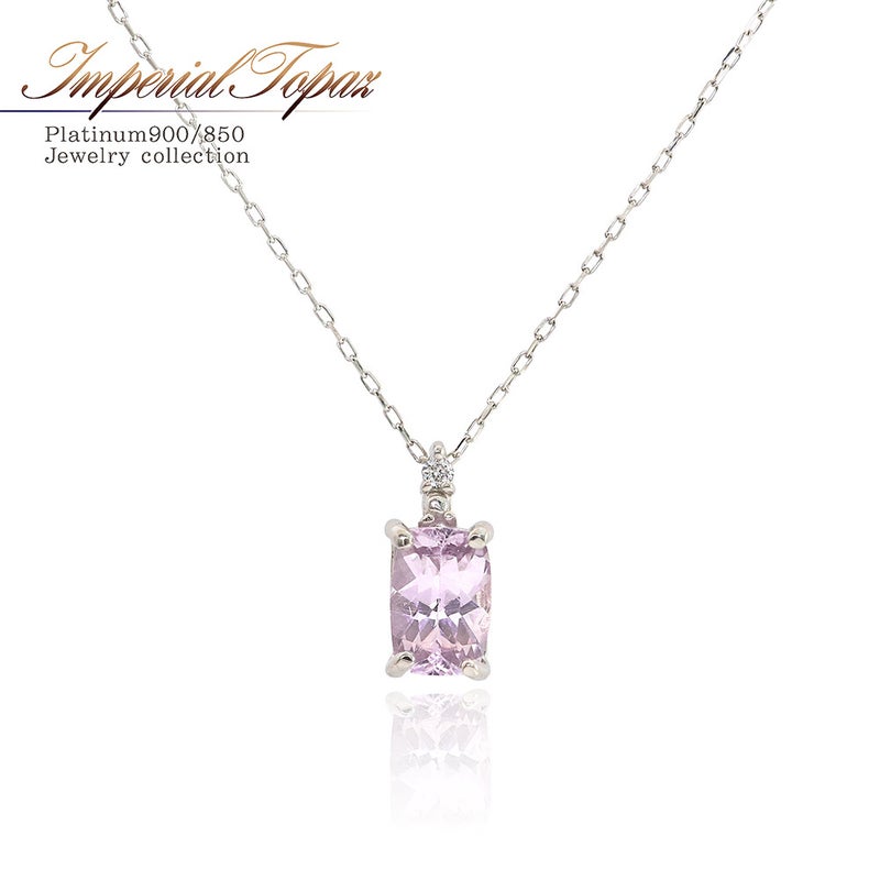 Pt900 ピンクインペリアルトパーズ&ダイヤモンド ネックレス_01