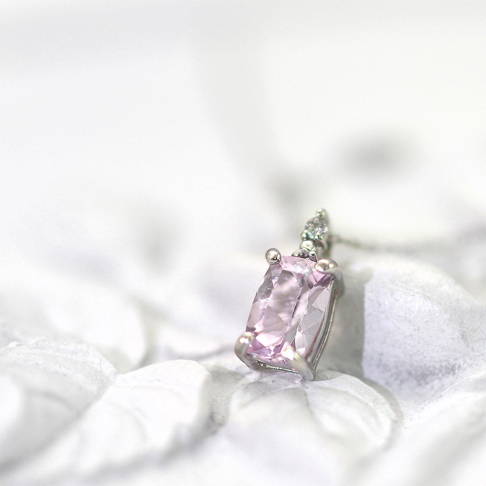 Pt900 ピンクインペリアルトパーズ&ダイヤモンド ネックレス_10