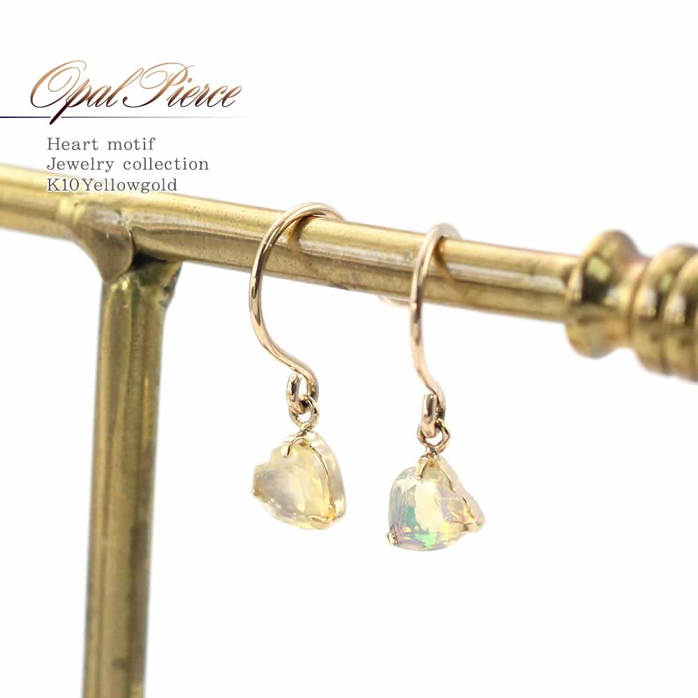 K10YG エチオピアオパール ピアス 10月誕生石_01