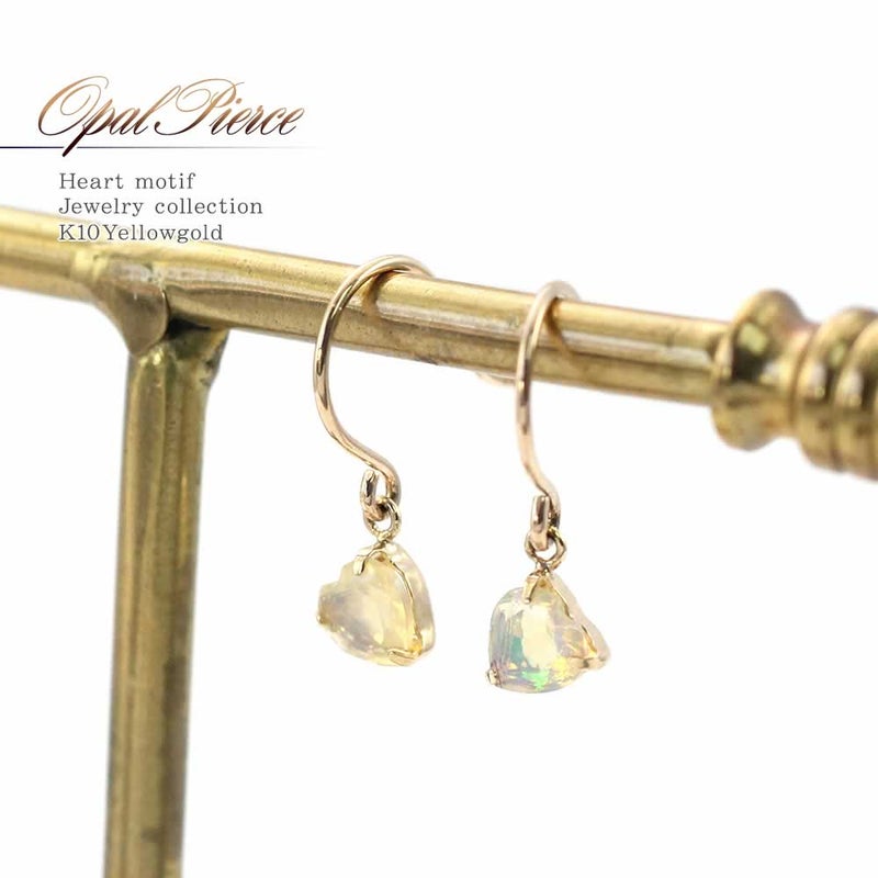 K10YG エチオピアオパール ピアス 10月誕生石_01