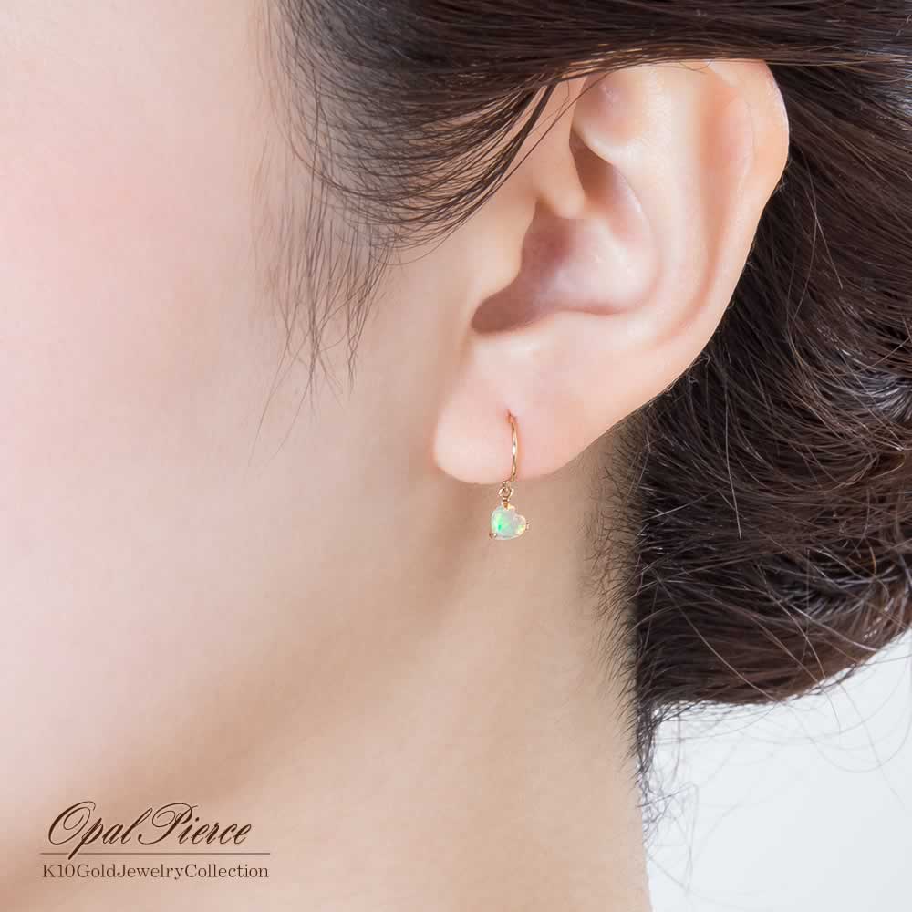 K10YG エチオピアオパール ピアス 10月誕生石_05