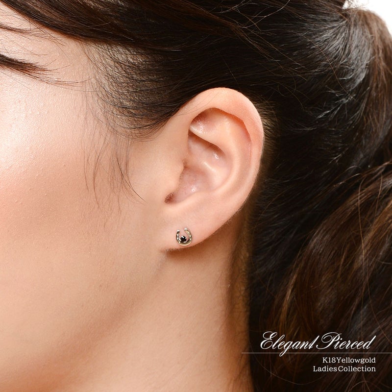 K10WG オニキス 馬蹄（ホースシュー）ピアス_05