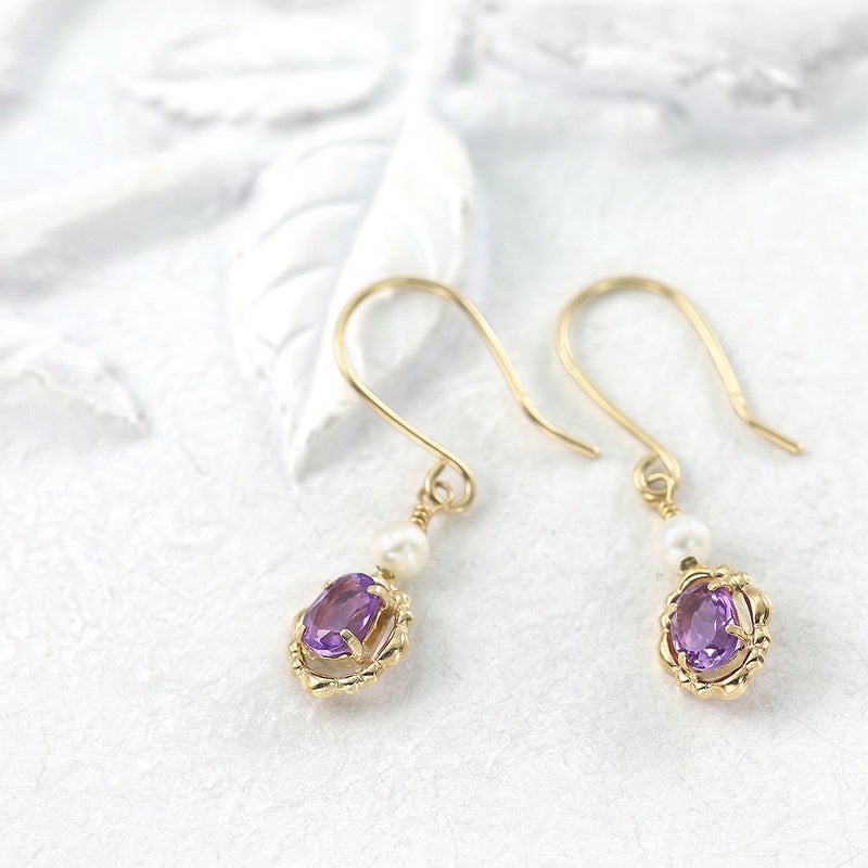 K10YG アメジスト＆淡水真珠 ピアス_02