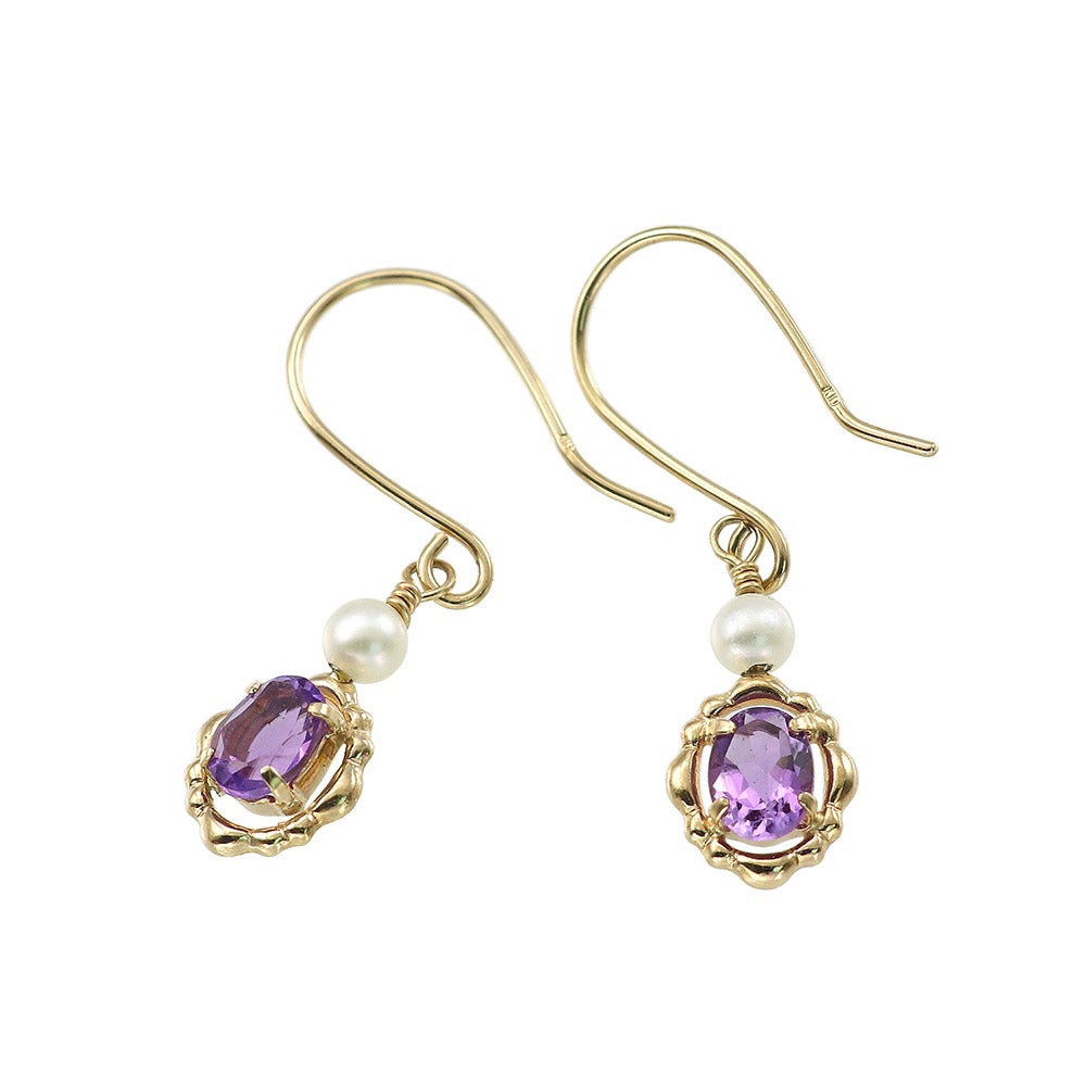 K10YG アメジスト＆淡水真珠 ピアス_09
