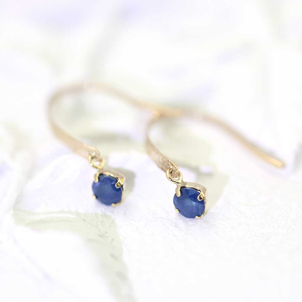 K10YG サファイア フックピアス 9月の誕生石_02