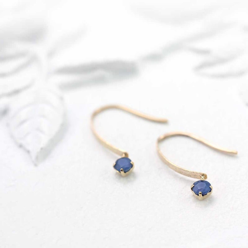 K10YG サファイア フックピアス 9月の誕生石_03