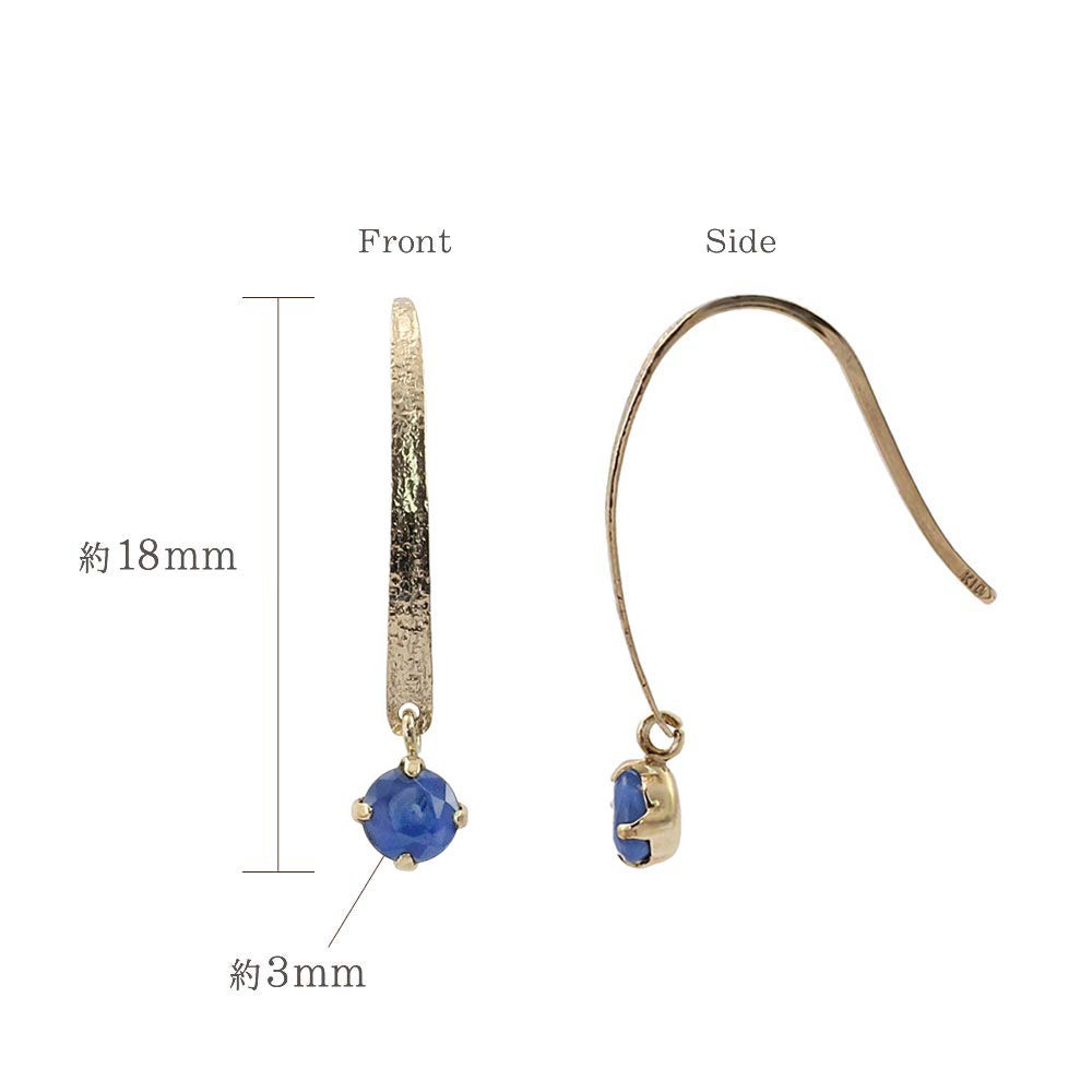 K10YG サファイア フックピアス 9月の誕生石_05