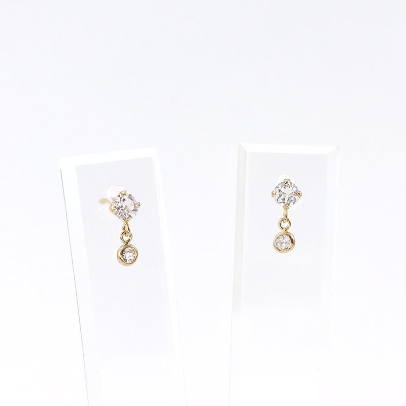 K10YG ホワイトトパーズ ピアス 11月 誕生石_02