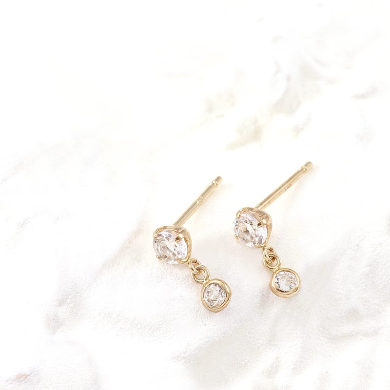 K10YG ホワイトトパーズ ピアス 11月 誕生石_03