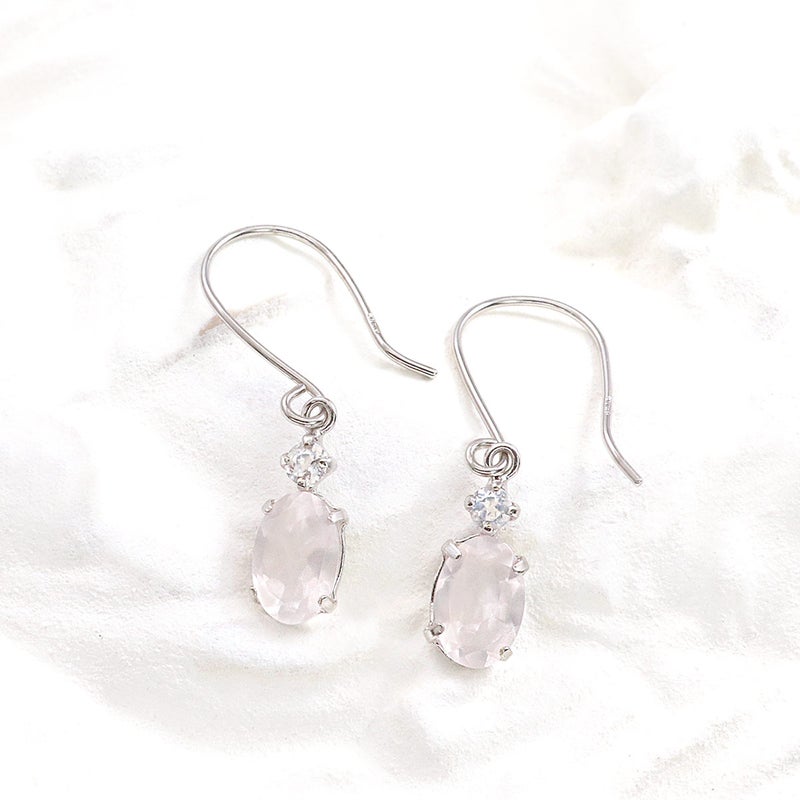 K10WG ローズクォーツ&ブルームーンストーン フックピアス_02