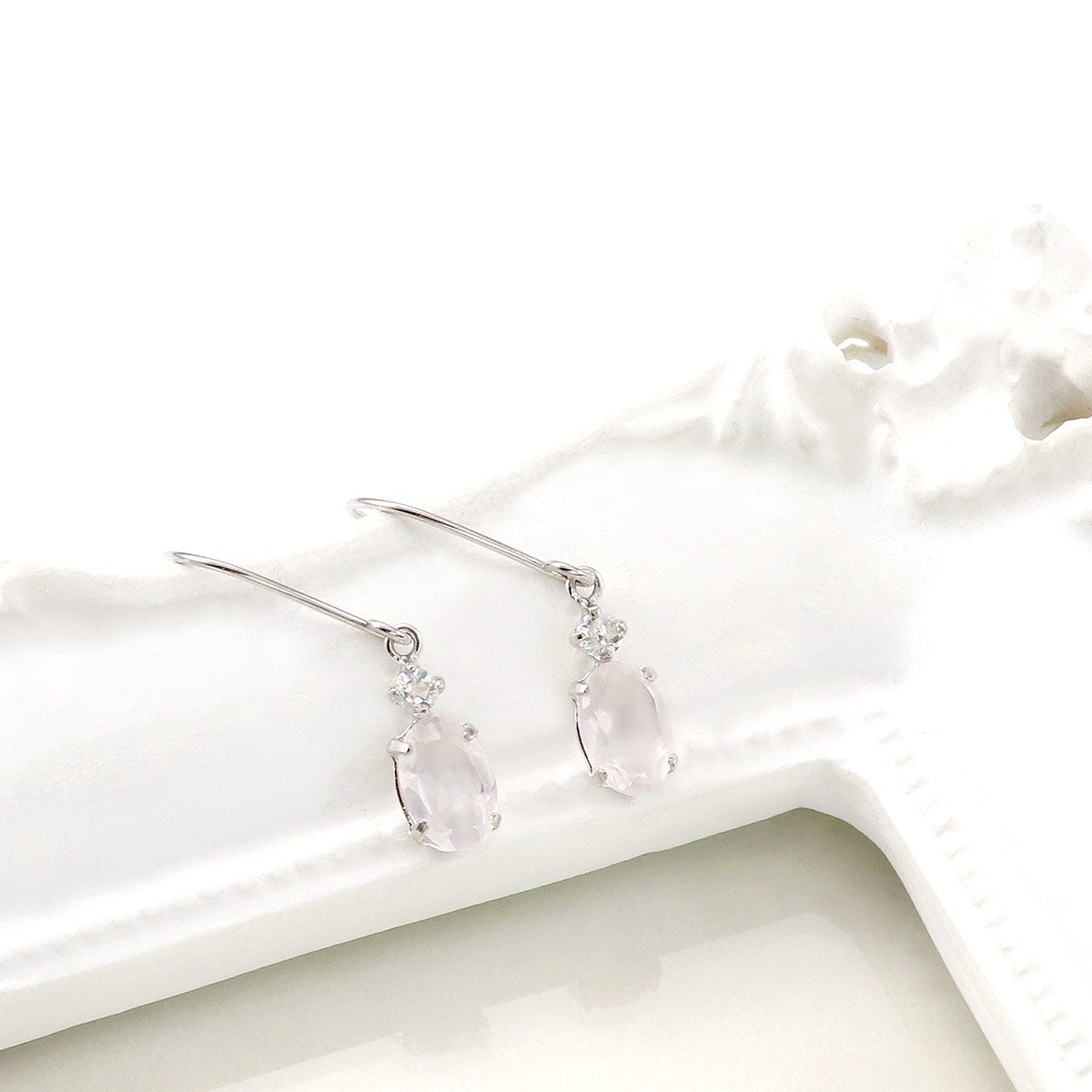 K10WG ローズクォーツ&ブルームーンストーン フックピアス_03