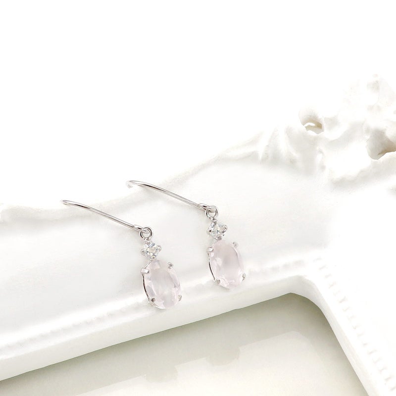 K10WG ローズクォーツ&ブルームーンストーン フックピアス_03