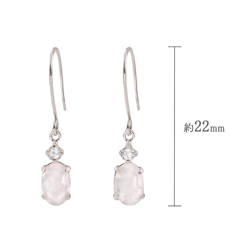 K10WG ローズクォーツ&ブルームーンストーン フックピアス_04