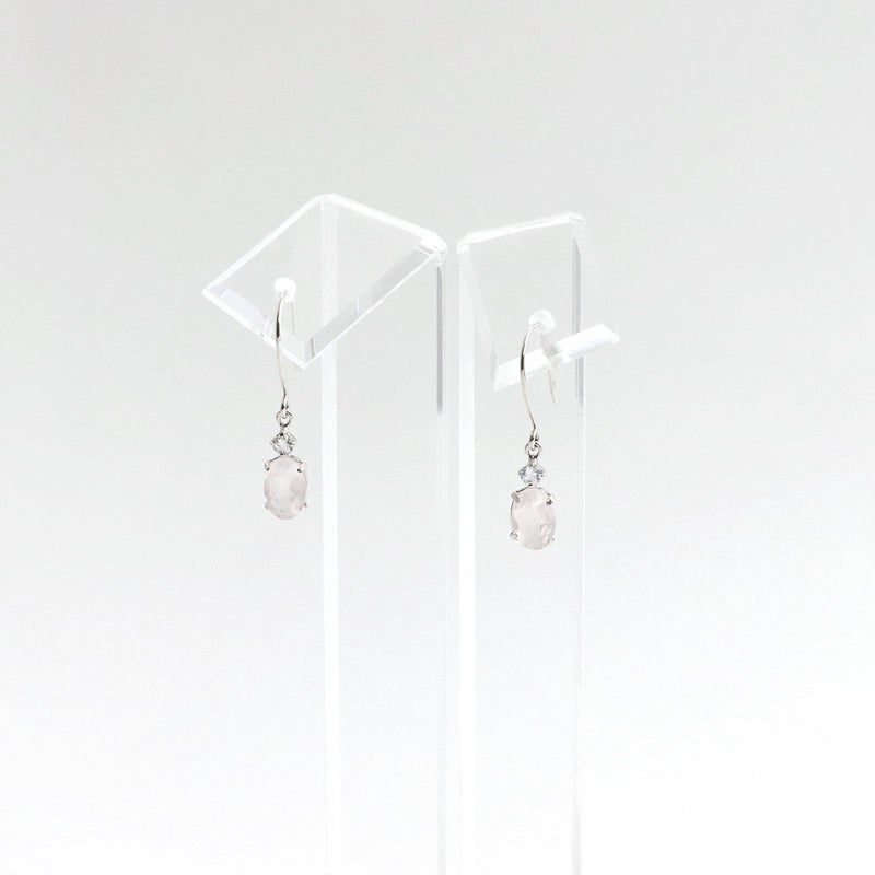 K10WG ローズクォーツ&ブルームーンストーン フックピアス_09