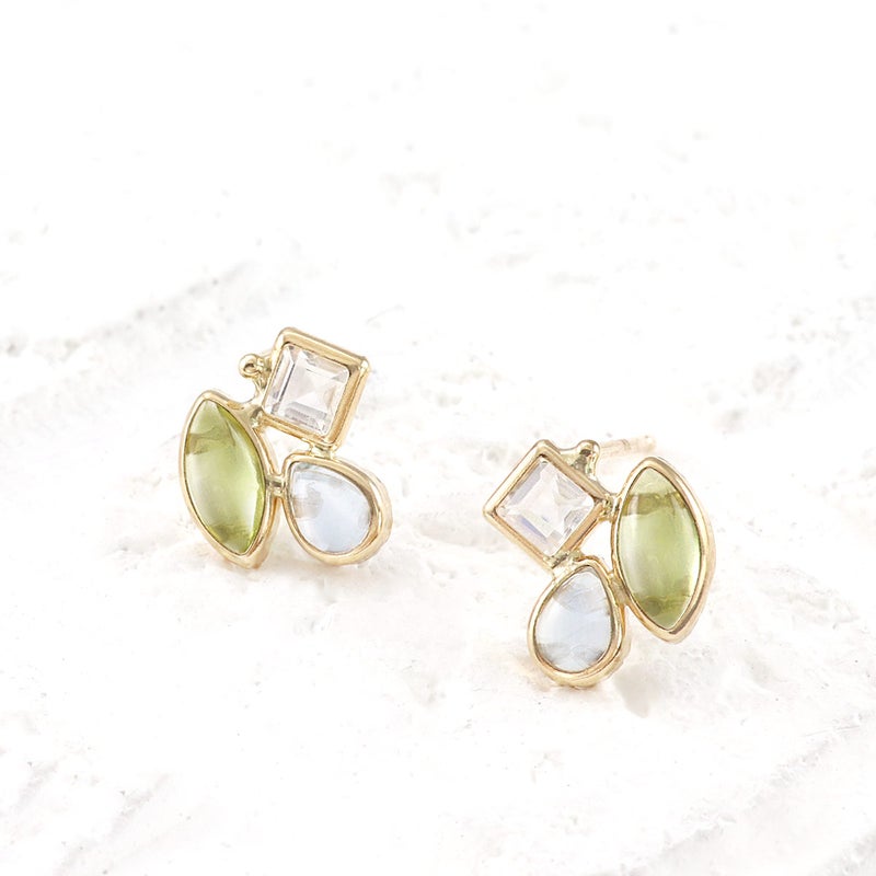 K10YG ペリドット&スカイブルートパーズ＆ブルームーンストーン ピアス_02