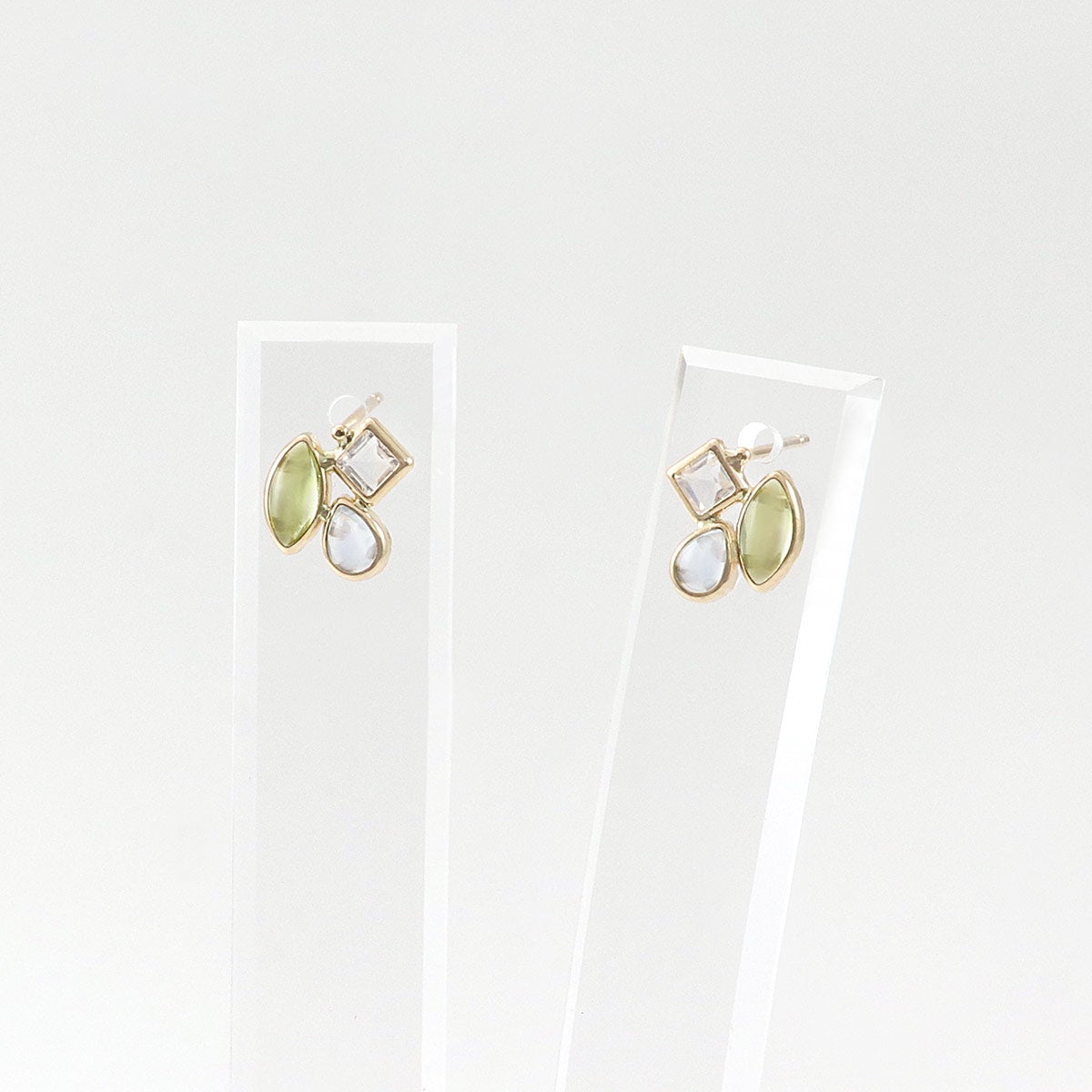 K10YG ペリドット&スカイブルートパーズ＆ブルームーンストーン ピアス_03