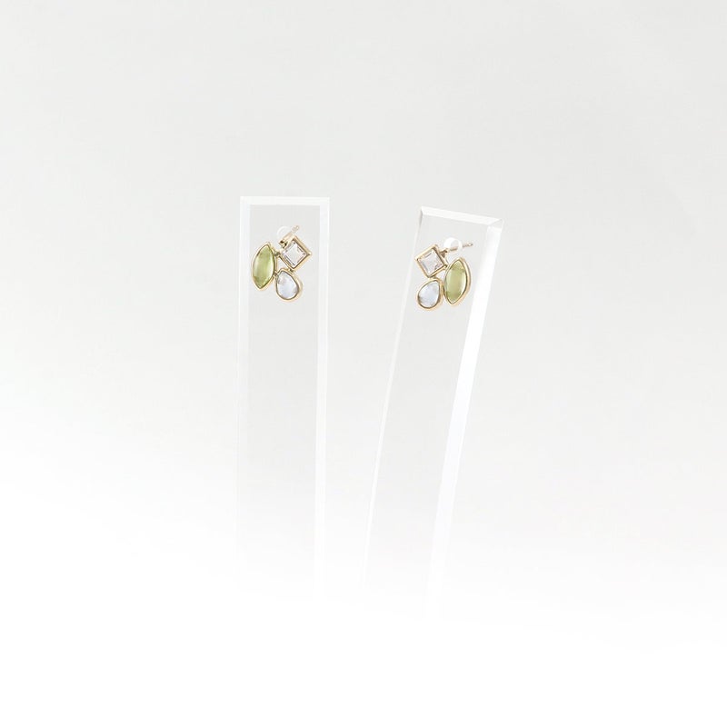 K10YG ペリドット&スカイブルートパーズ＆ブルームーンストーン ピアス_09