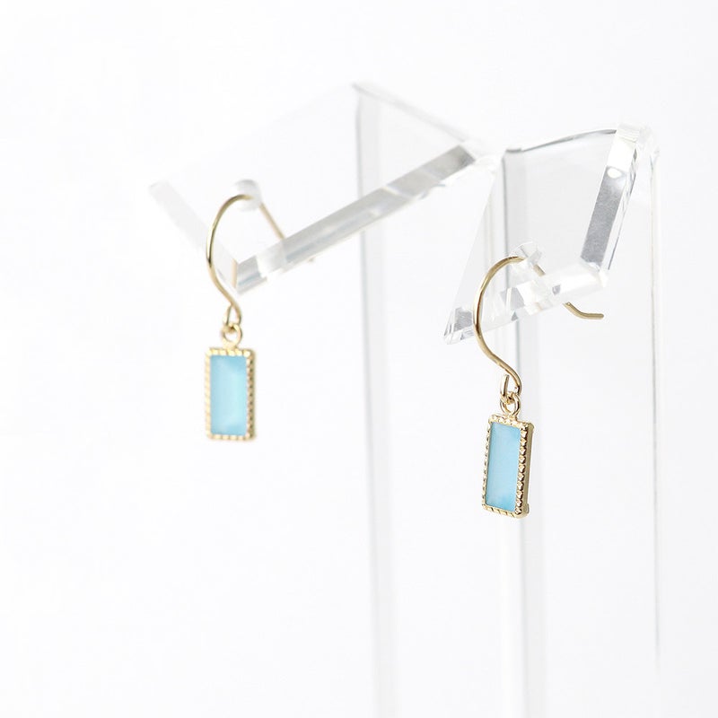 K10YG ブルートパーズ フックピアス 11月の誕生石_11