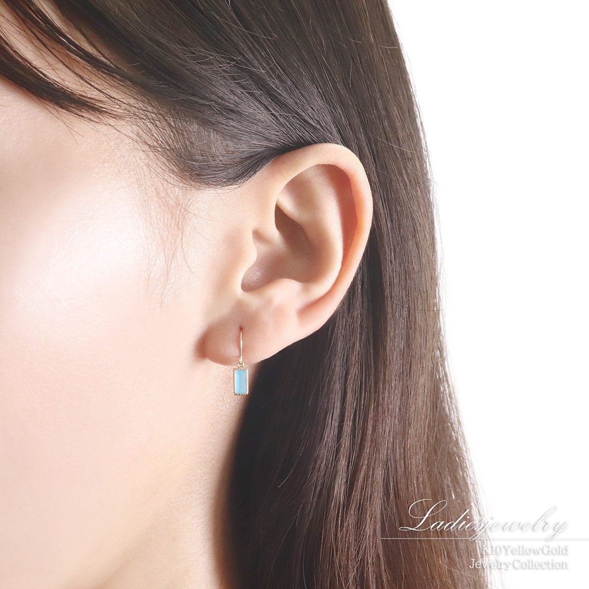 K10YG ブルートパーズ フックピアス 11月の誕生石_12