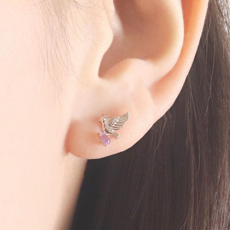 K10PG 小鳥モチーフ ライトアメジストピアス_04