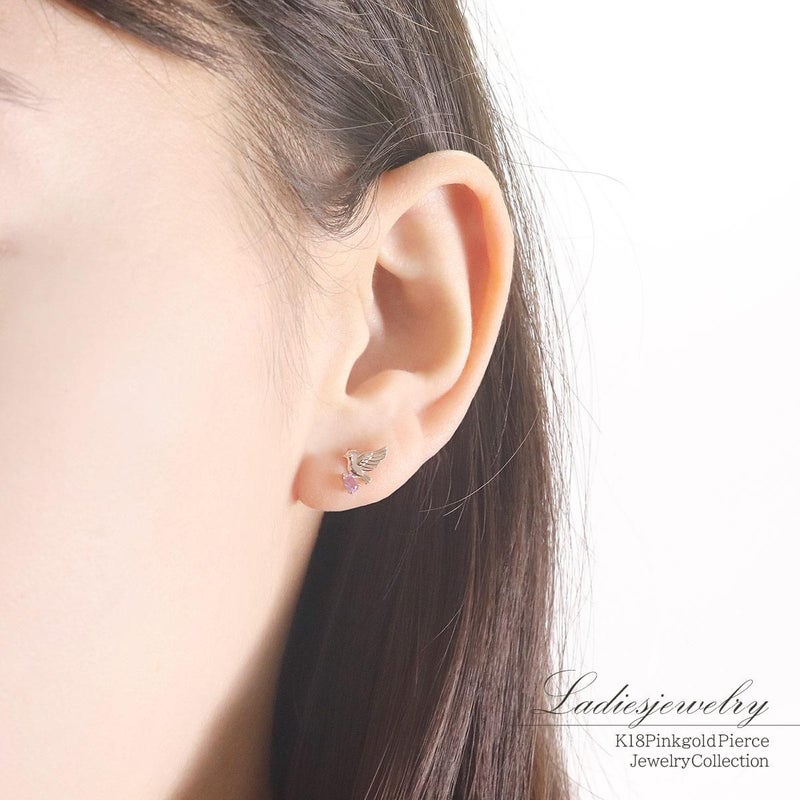 K10PG 小鳥モチーフ ライトアメジストピアス_10