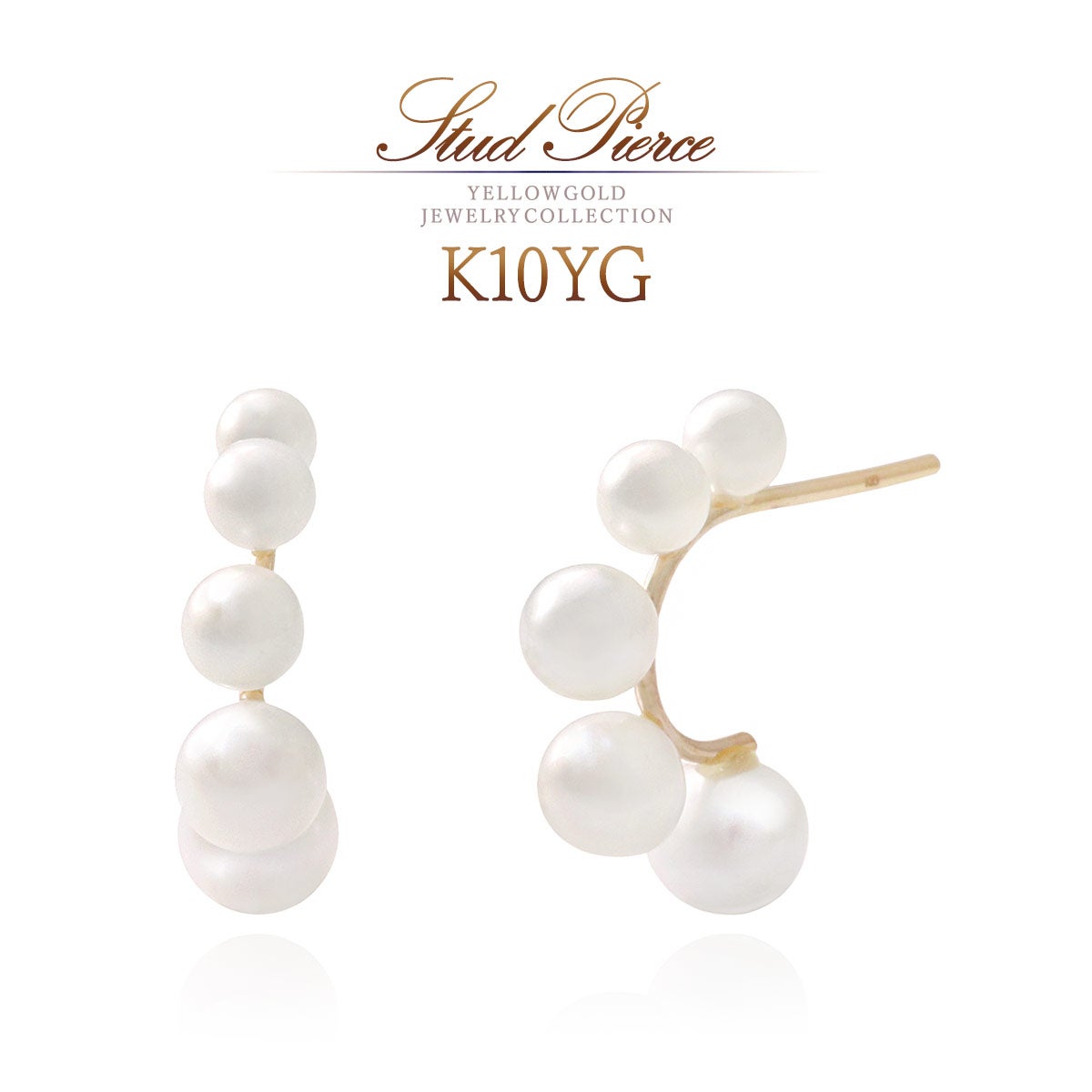 K10YG 淡水真珠 半円フープピアス_01