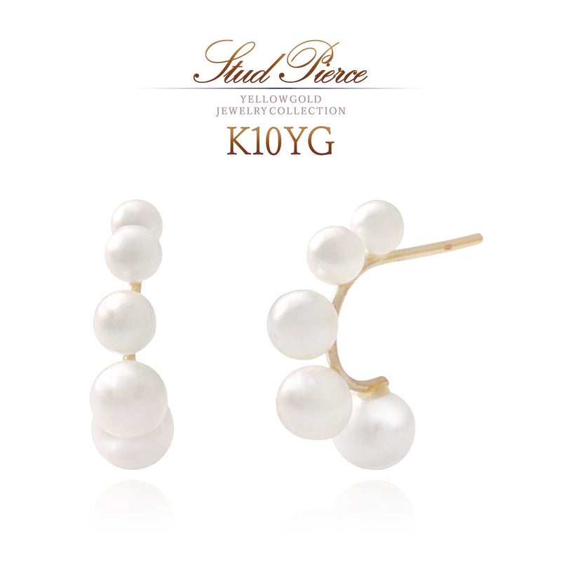 K10YG 淡水真珠 半円フープピアス_01