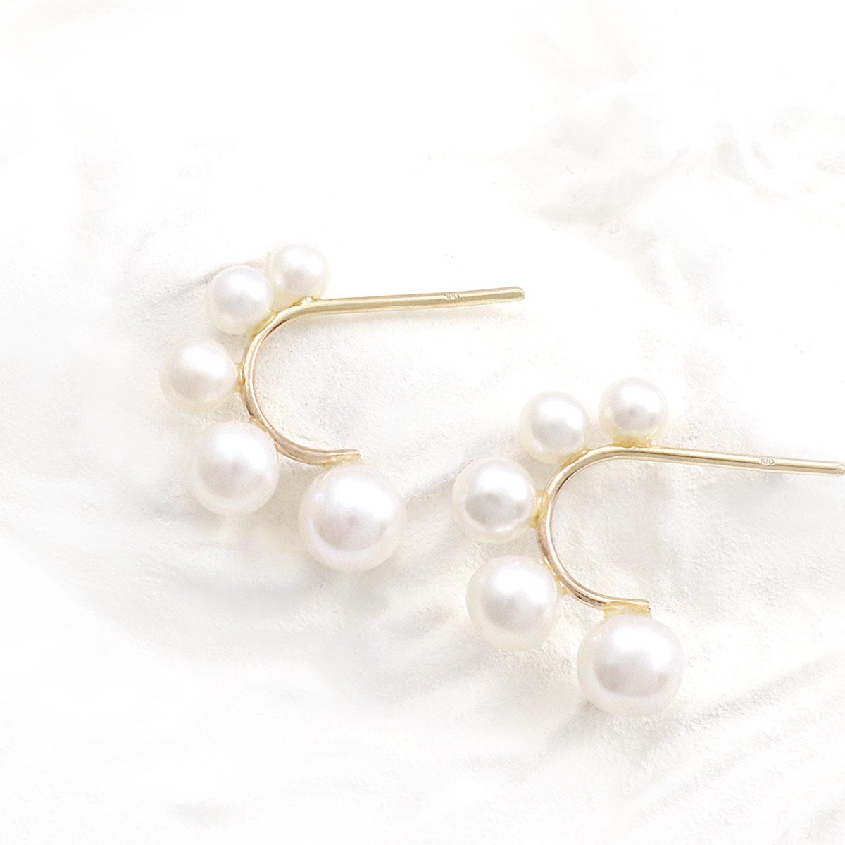 K10YG 淡水真珠 半円フープピアス_02