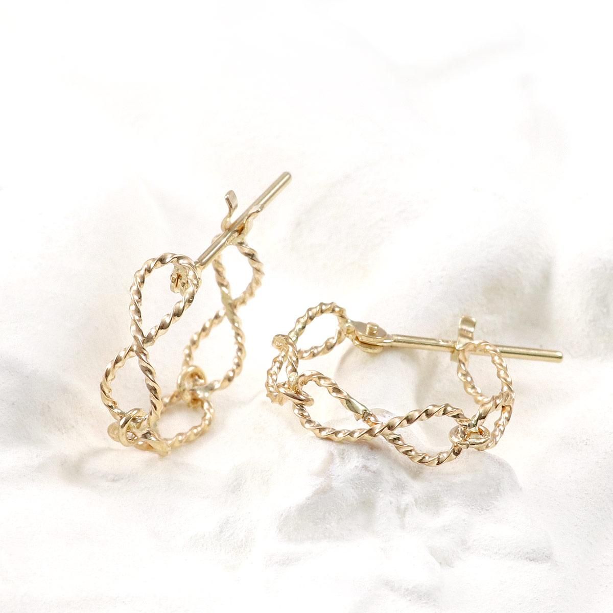 K10YG ツイスト フープピアス_02