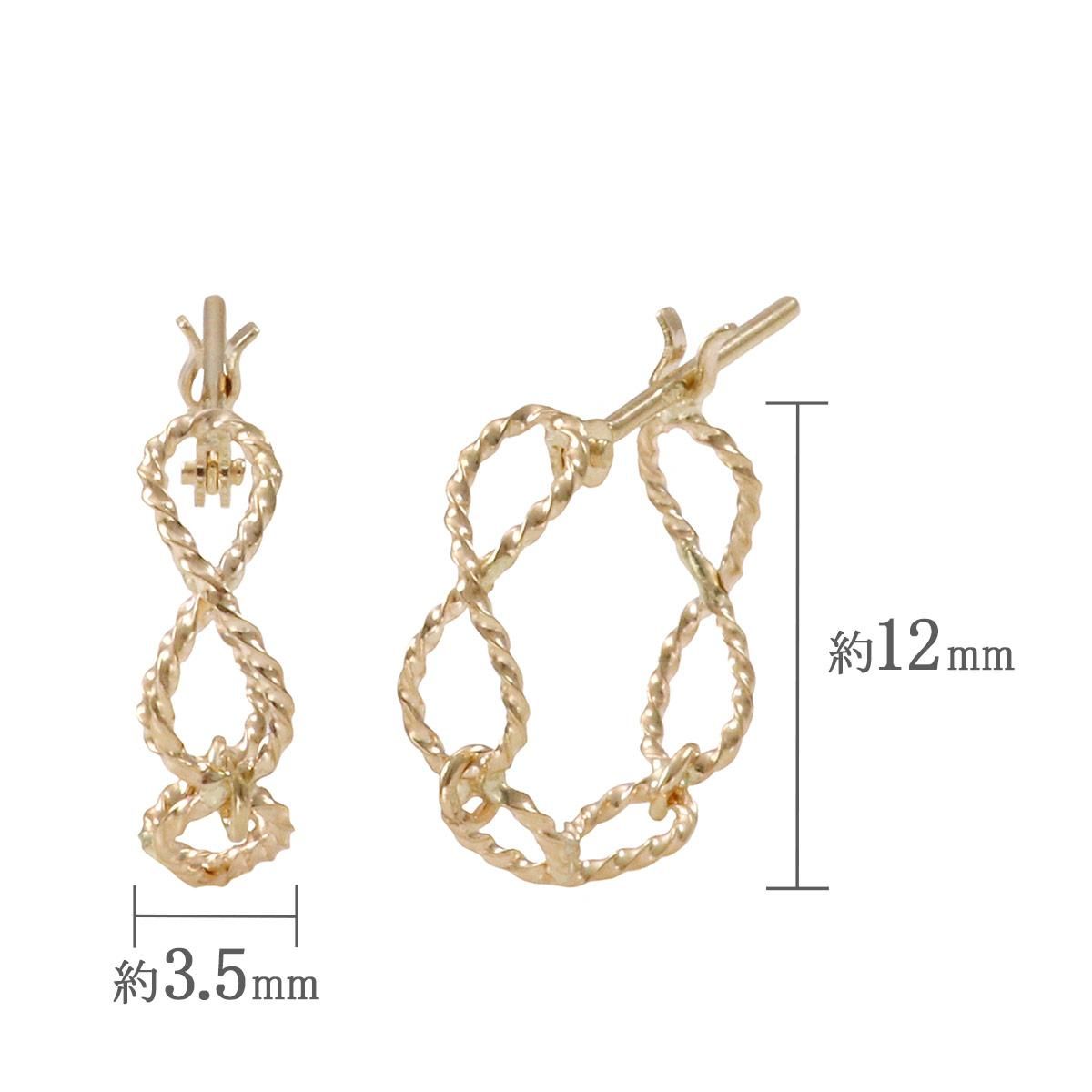 K10YG ツイスト フープピアス_05