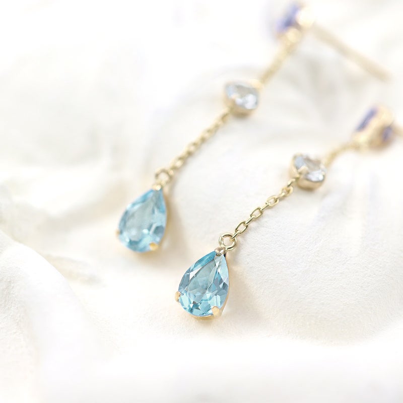 K10YG タンザナイト＆アクアマリン＆ブルートパーズ ピアス_04