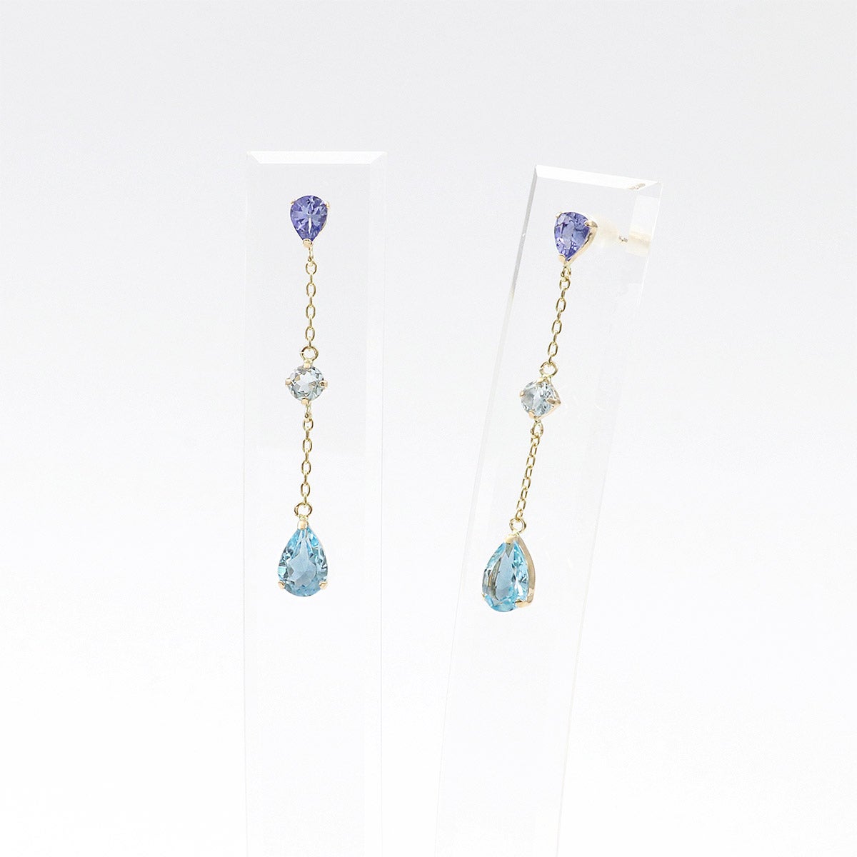 K10YG タンザナイト＆アクアマリン＆ブルートパーズ ピアス_09