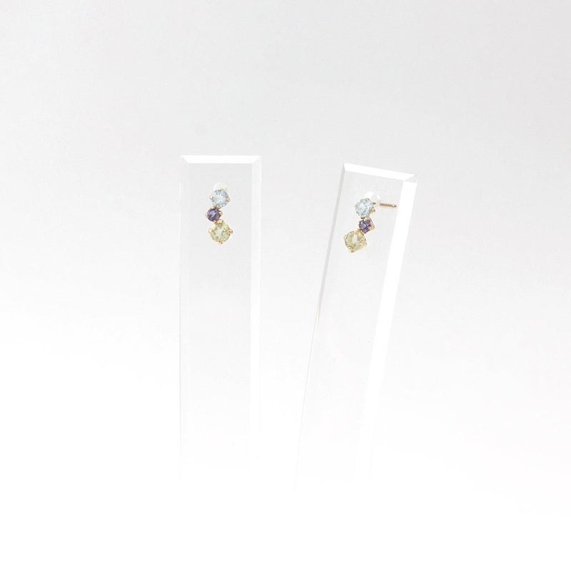 K10YG スカイブルートパーズ＆アイオライト＆ペリドット ピアス_09