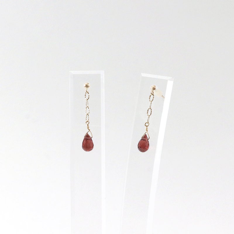 K10YG ガーネット ティアドロップ ピアス_03