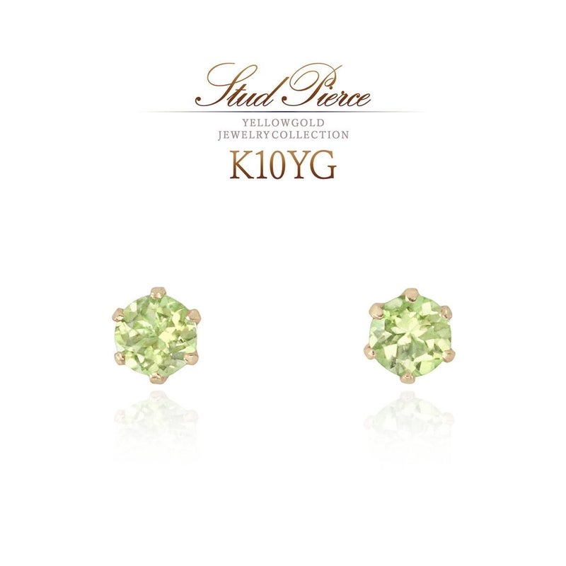 K10YG ペリドットピアス_01