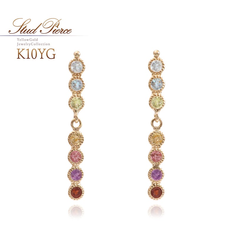 K10YG マルチストーン アミュレットピアス_01