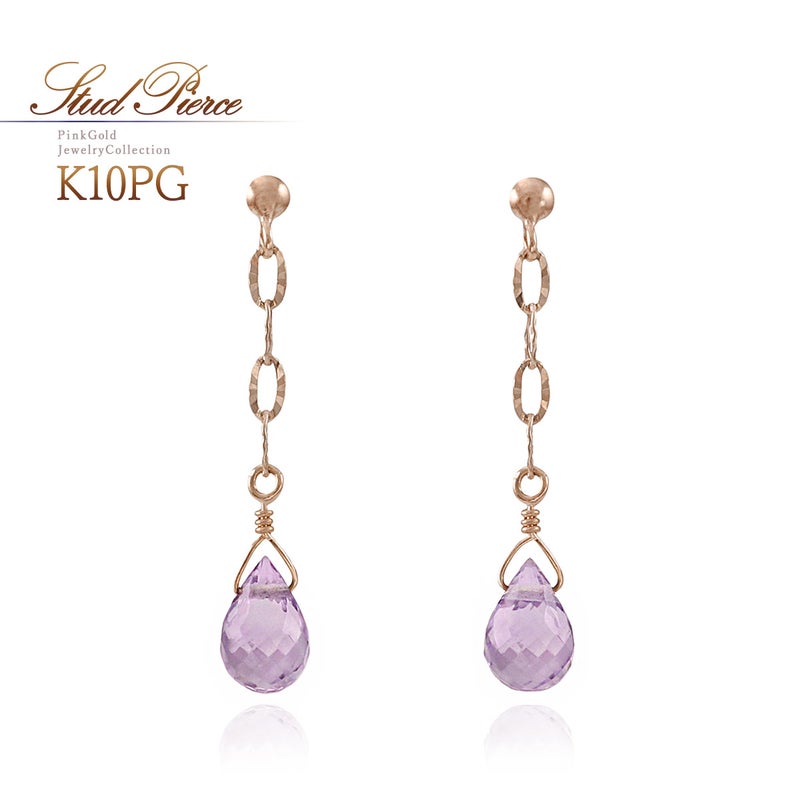K10PG アメジスト ティアドロップ ピアス_01