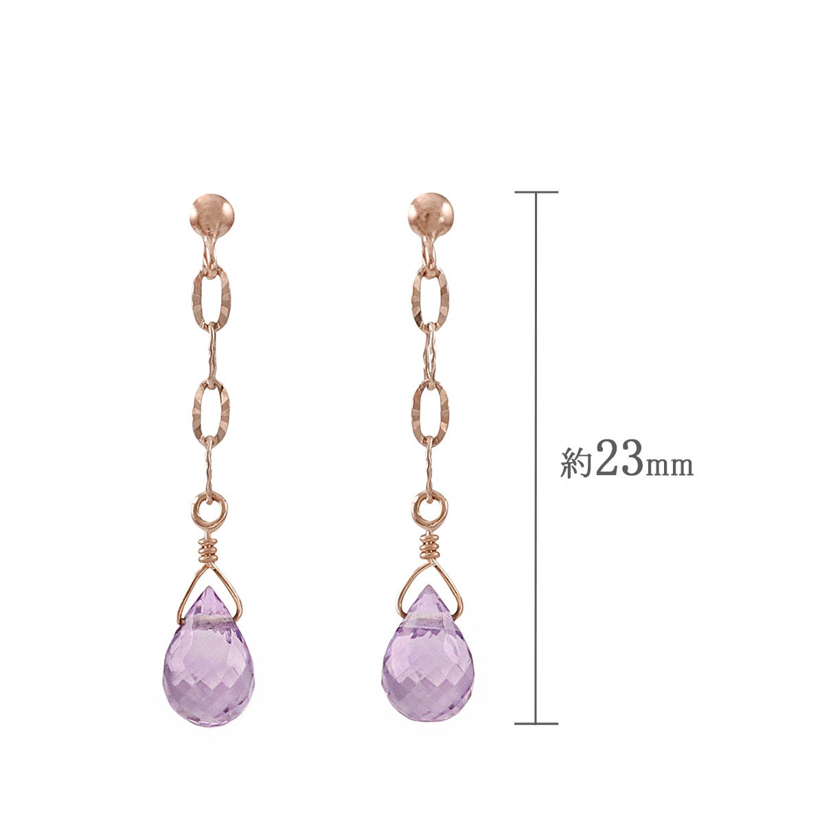 K10PG アメジスト ティアドロップ ピアス_04