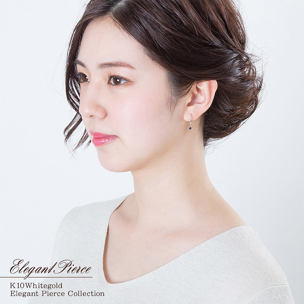 K10WG サファイア フックピアス 9月の誕生石_04