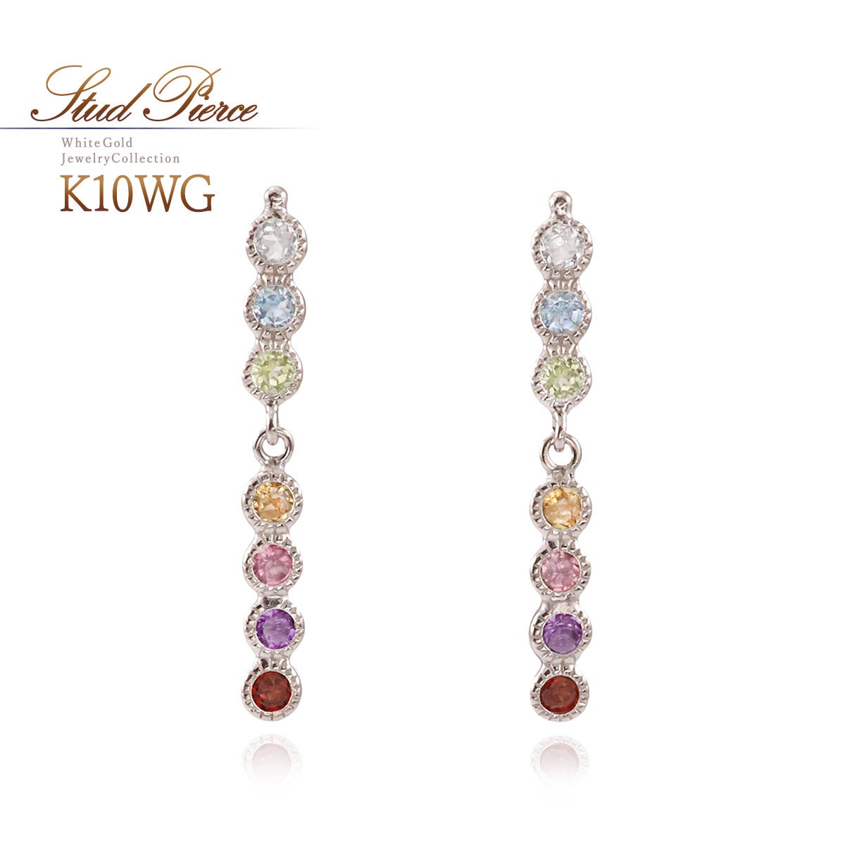 K10WG マルチストーン アミュレットピアス_01