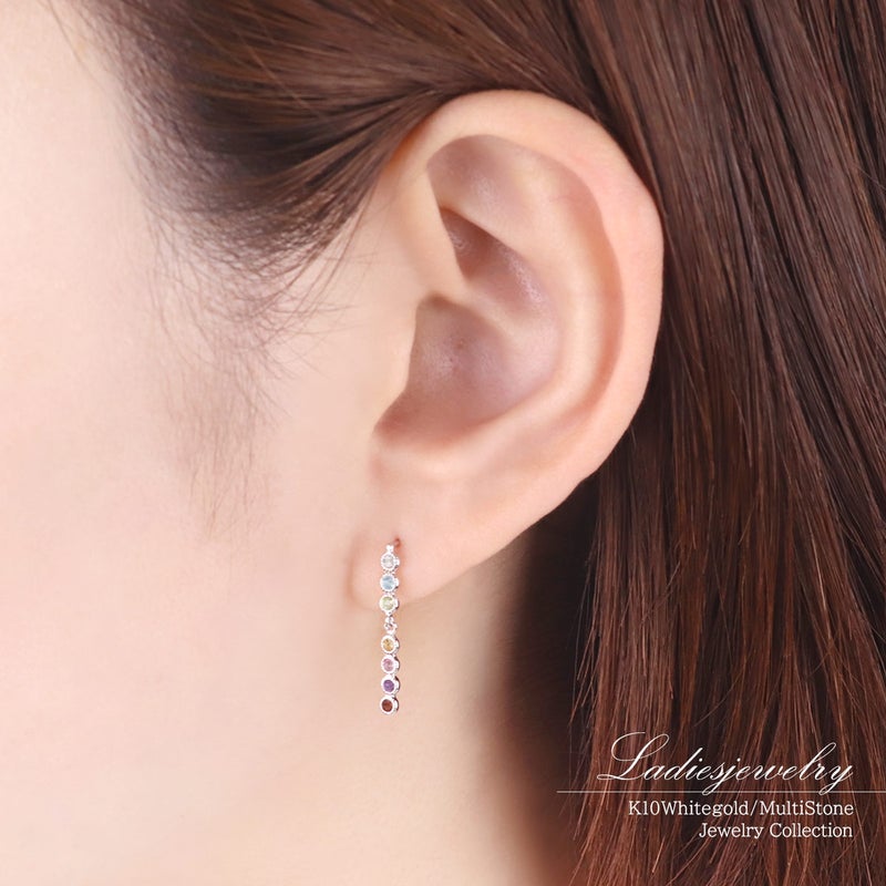 K10WG マルチストーン アミュレットピアス_10