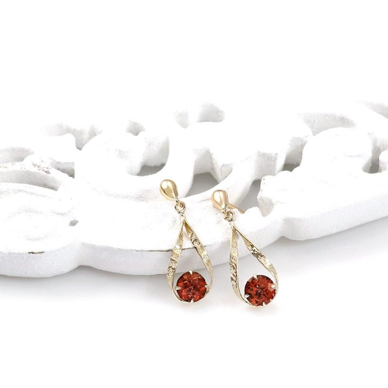 K10YG 雫モチーフ ガーネットピアス_09