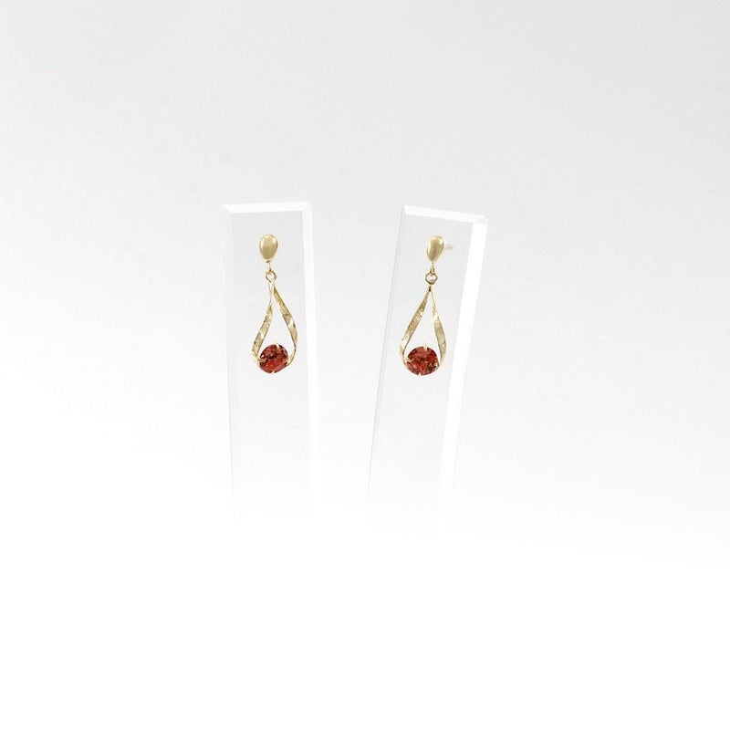 K10YG 雫モチーフ ガーネットピアス_10