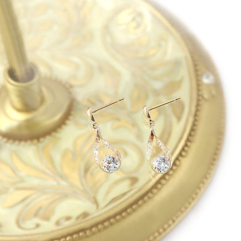 K10YG 雫モチーフ ミスティックキュービックジルコニアピアス_09