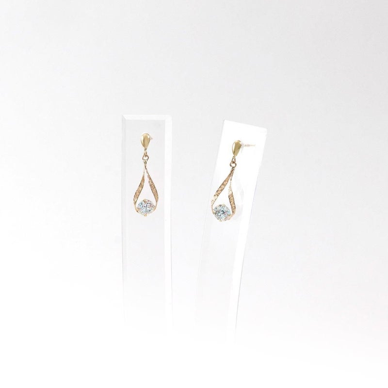 K10YG 雫モチーフ ミスティックキュービックジルコニアピアス_10